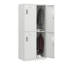 Klädskåp med två fack Amsterdam, 2 sektioner, bredd 800 mm, 4 fack, ljusgrå