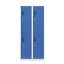 Klädskåp med två fack Amsterdam, 2 sektioner, bredd 800 mm, 4 fack, ljusgrå/ljusblå