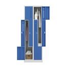 Z-skåp Amsterdam, 2 sektioner, ljusgrå/ljusblå, bredd 590 mm