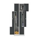 Z-skåp Amsterdam, 2 sektioner, ljusgrå/basaltgrå, bredd 590 mm