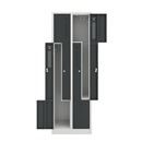 Z-skåp Amsterdam, 2 sektioner, ljusgrå/basaltgrå, bredd 590 mm