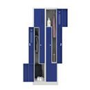 Z-skåp Amsterdam, 2 sektioner, ljusgrå/gentianablå, bredd 590 mm