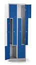 Z-skåp Amsterdam, 2 sektioner, ljusgrå/gentianablå, bredd 590 mm