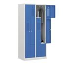 Z-skåp Amsterdam, 2 sektioner, ljusgrå/ljusblå, bredd 800 mm