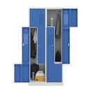 Z-skåp Amsterdam, 2 sektioner, ljusgrå/ljusblå, bredd 800 mm