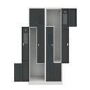 Z-skåp Amsterdam, 2 sektioner, ljusgrå/basaltgrå, bredd 800 mm