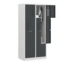 Z-skåp Amsterdam, 2 sektioner, ljusgrå/basaltgrå, bredd 800 mm