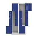 Z-skåp Amsterdam, 2 sektioner, ljusgrå/gentianablå, bredd 800 mm