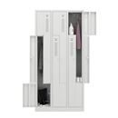 Z-skåp Amsterdam, 3 sektioner, ljusgrå, bredd 870 mm