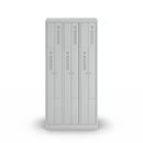 Z-skåp Amsterdam, 3 sektioner, ljusgrå, bredd 870 mm