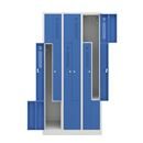 Z-skåp Amsterdam, 3 sektioner, ljusgrå/ljusblå, bredd 870 mm