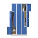 Z-skåp Amsterdam, 3 sektioner, ljusgrå/ljusblå, bredd 870 mm