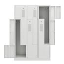 Z-skåp Amsterdam, 3 sektioner, ljusgrå, bredd 1185 mm