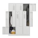 Z-skåp Amsterdam, 3 sektioner, ljusgrå, bredd 1185 mm