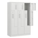 Z-skåp Amsterdam, 3 sektioner, ljusgrå, bredd 1185 mm