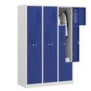 Z-skåp Amsterdam, 3 sektioner, ljusgrå/gentianablå, bredd 1185 mm