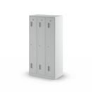 Klädskåp, Antibakteriellt Amsterdam, 3 sektioner, ljusgrå, bredd 900 mm