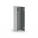 Klädskåp med mellanvägg Amsterdam, 1 sektion, ljusgrå/basaltgrå, bredd 400 mm