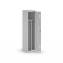 Klädskåp med mellanvägg Amsterdam, 1 sektion, ljusgrå, bredd 400 mm, cylinderlås