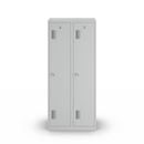 Klädskåp med mellanvägg Amsterdam, 2 sektioner, ljusgrå, bredd 800 mm