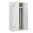 Klädskåp med mellanvägg Amsterdam, 2 sektioner, ljusgrå, bredd 800 mm