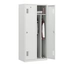 Klädskåp med mellanvägg Amsterdam, 2 sektioner, ljusgrå, bredd 800 mm