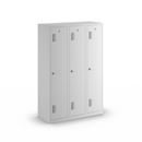 Klädskåp med mellanvägg Amsterdam, 3 sektioner, ljusgrå, bredd 1200 mm