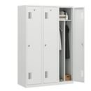 Klädskåp med mellanvägg Amsterdam, 3 sektioner, ljusgrå, bredd 1200 mm