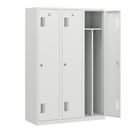 Klädskåp med mellanvägg Amsterdam, 3 sektioner, ljusgrå, bredd 1200 mm