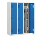 Klädskåp med mellanvägg Amsterdam, 3 sektioner, ljusgrå/ljusblå, bredd 1200 mm