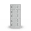 Småfacksskåp med 5 fack Amsterdam, 2 sektioner, ljusgrå, B 800 mm, 10 fack, cylinderlås