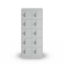 Småfacksskåp med 5 fack Amsterdam, 2 sektioner, ljusgrå, B 800 mm, 10 fack, vridregel