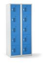 Småfacksskåp med 5 fack Amsterdam, 2 sektioner, ljusgrå/ljusblå, B 800 mm, 10 fack, vridregel