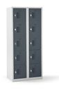 Småfacksskåp med 5 fack Amsterdam, 2 sektioner, ljusgrå/basaltgrå, B 800 mm, 10 fack, vridregel