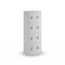 Småfacksskåp med 4 fack Amsterdam, 2 sektioner, ljusgrå, B 600 mm, 8 fack, vridregel