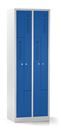 Z-skåp Amsterdam, 2 sektioner, ljusgrå/gentianablå, bredd 590 mm