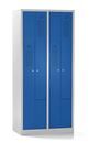 Z-skåp Amsterdam, 2 sektioner, ljusgrå/gentianablå, bredd 800 mm