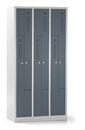Z-skåp Amsterdam, 3 sektioner, ljusgrå/basaltgrå, bredd 870 mm