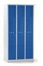 Z-skåp Amsterdam, 3 sektioner, ljusgrå/gentianablå, bredd 870 mm