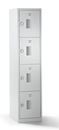 Småfacksskåp med 4 fack Amsterdam, 1 sektion, ljusgrå, B 400 mm, 4 fack, vridregel
