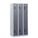 Klädskåp Amsterdam, 3 sektioner, ljusgrå/basaltgrå, bredd 900 mm, vridregel