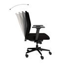 Kontorsstol AERO, med armstöd och universalhjul, ryggstöd/sits i svart