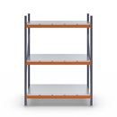Hyllställ Aleyna, belastning per sektion 1600 kg, med stålhyllor, HxBxD 2000 x 1400 x 800 mm, grundsektion