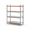 Hyllställ Aleyna, belastning per sektion 1600 kg, med stålhyllor, HxBxD 2500 x 1900 x 800 mm, grundsektion