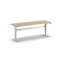 Höj och sänkbart Arbetsbord Fideli, höjd 740 – 1195 mm, massiv bokskiva, BxD 2000 x 700 mm