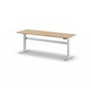 Höj och sänkbart Arbetsbord Fideli, höjd 740 – 1195 mm, massiv bokskiva, BxD 2000 x 700 mm