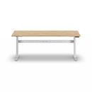 Höj och sänkbart Arbetsbord Fideli, höjd 740 – 1195 mm, massiv bokskiva, BxD 2000 x 700 mm