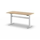 Höj och sänkbart Arbetsbord Fideli, höjd 740 – 1195 mm, massiv bokskiva, BxD 1500 x 700 mm