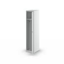 Klädskåp med mellanvägg Alvina, 1 sektion, ljusgrå, bredd 400 mm, vridregel