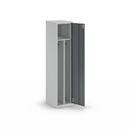 Klädskåp med mellanvägg Alvina, 1 sektion, ljusgrå/basaltgrå, bredd 400 mm, vridregel